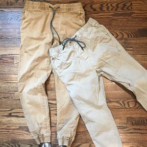 Two Pairs American Eagle Khaki Joggers Men’s S